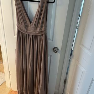 Lulus Heavenly Hues Taupe Maxi Dress